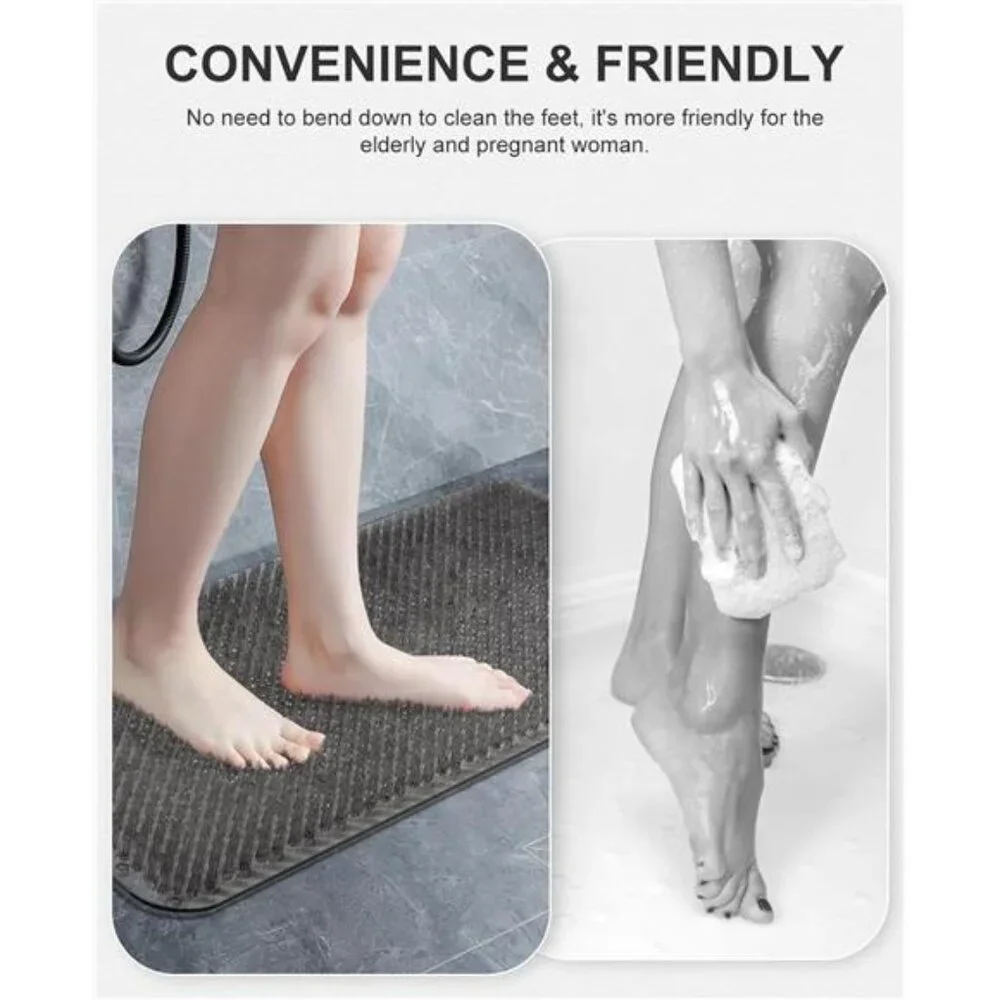 Non Slip Grassy Bathtub Mat : 25.6X13.4 inches Sturdy But Soft Bath